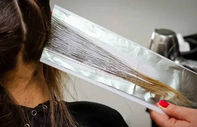Balayage and bleach colour